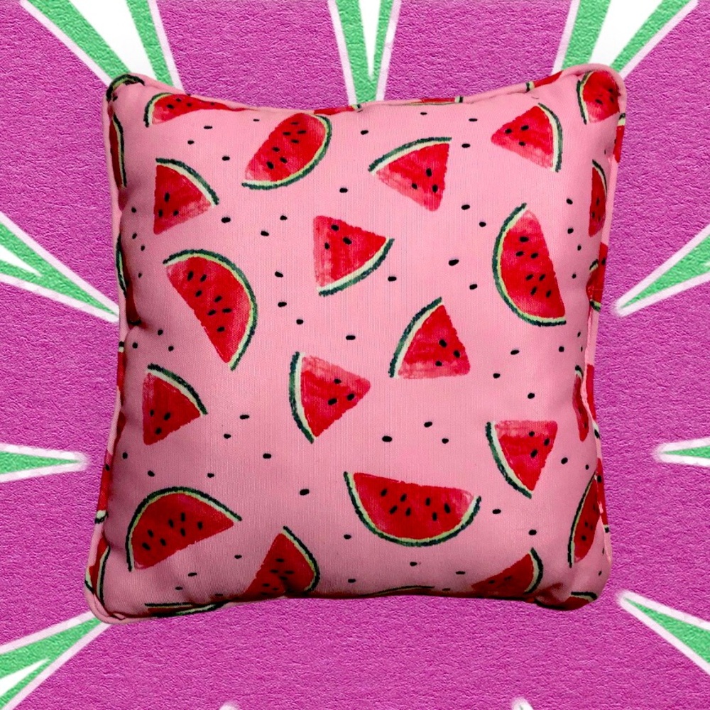 Pink Watermelon Pillow 17” square pillow